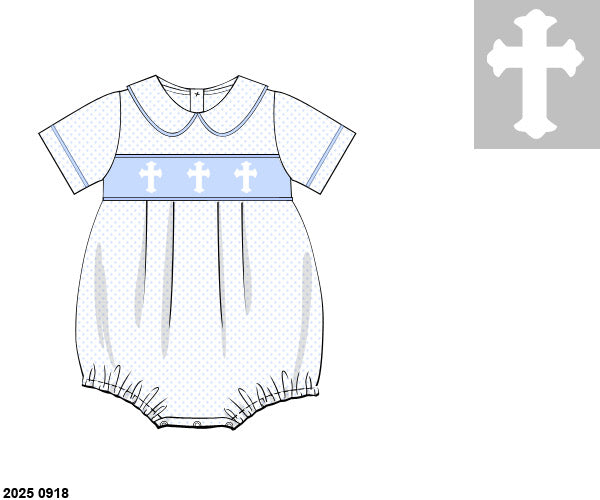Pre Order 148: Bitty Dot Crosses- Boys Knit Bubble