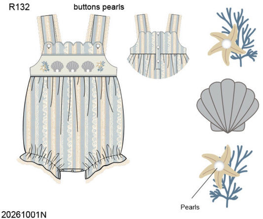 Pre Order 151: McKinney's Shells- Girls Smocked Woven Bubble
