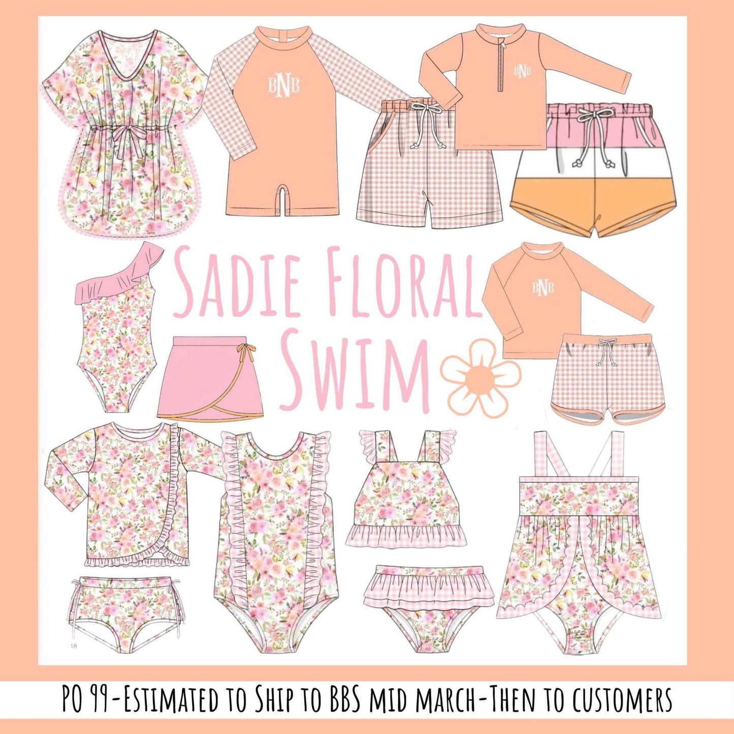 RTS: Sadie Floral- Rash Guard Sarong