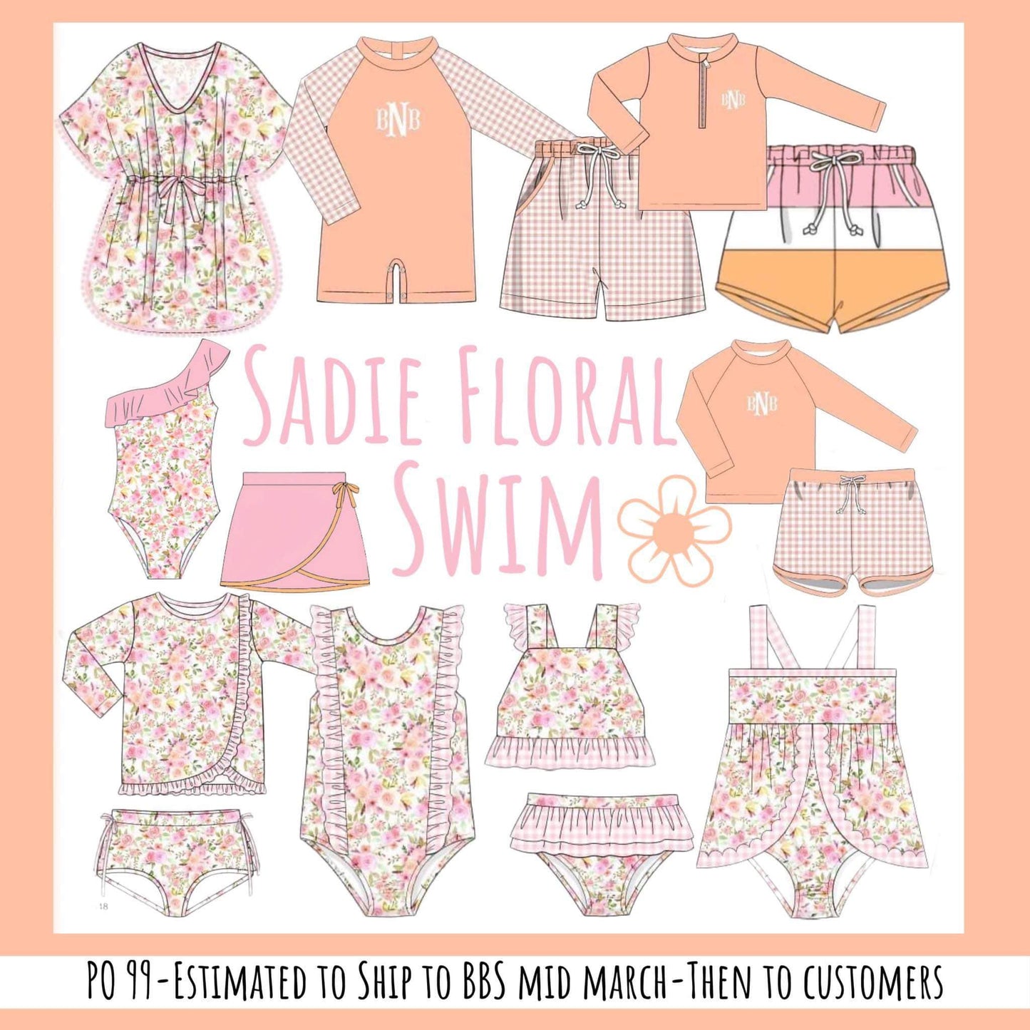 RTS: Sadie Floral Swim- Boys Woven Colorblock Shorties
