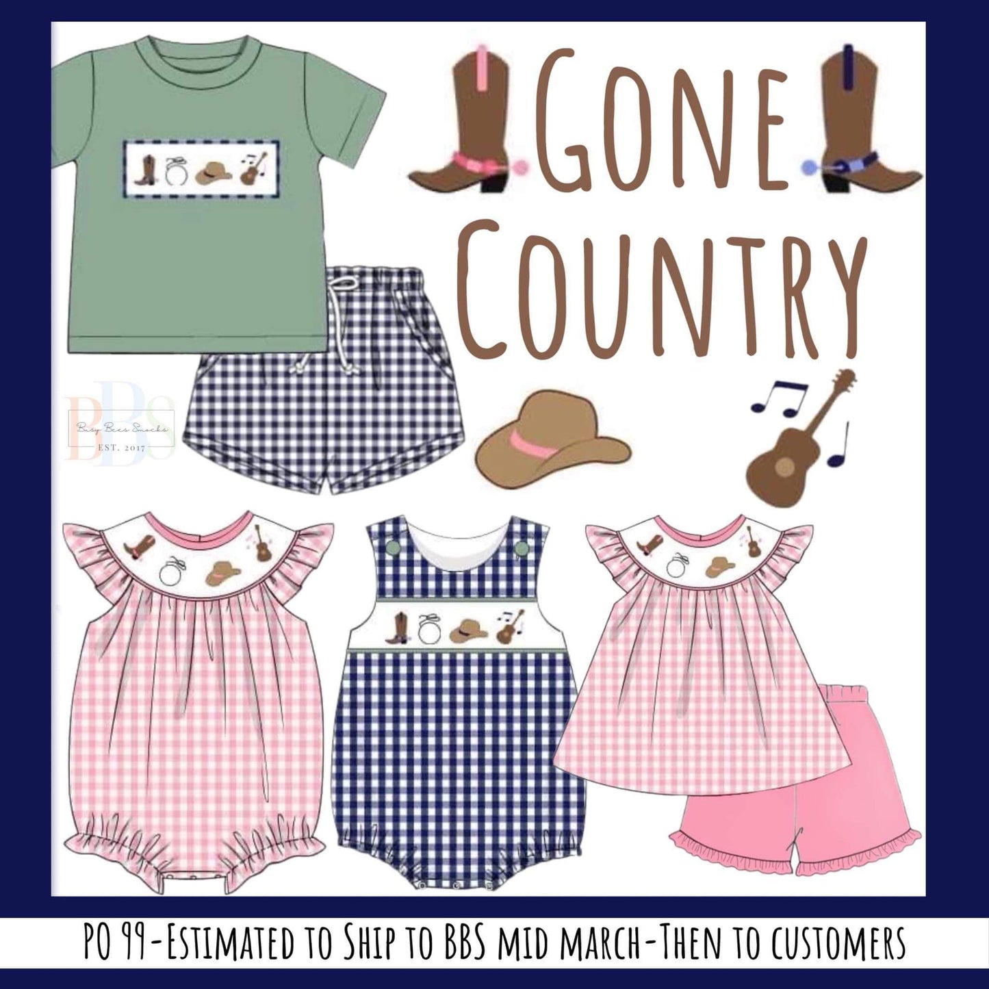 RTS: Gone Country- Boys Knit Shortie Set
