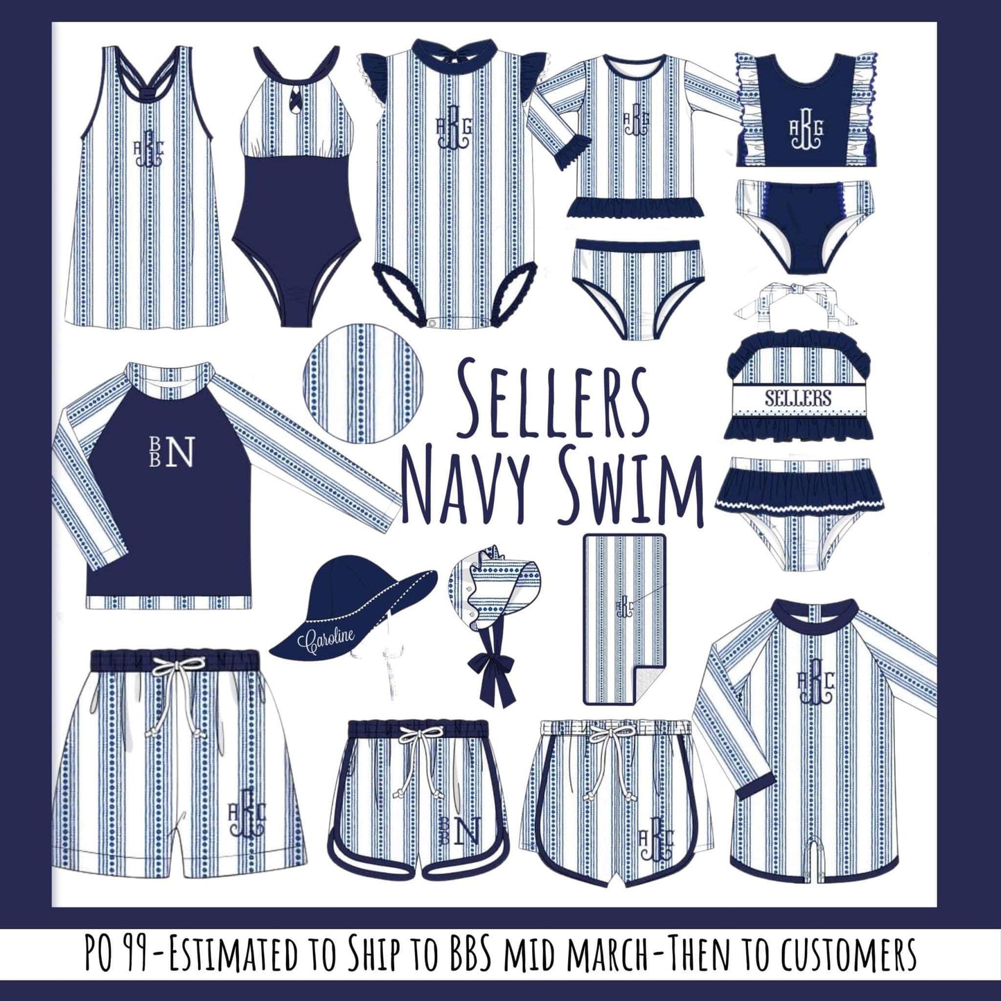 RTS: Sellers Navy Swim- Boys Woven Swim Shorts