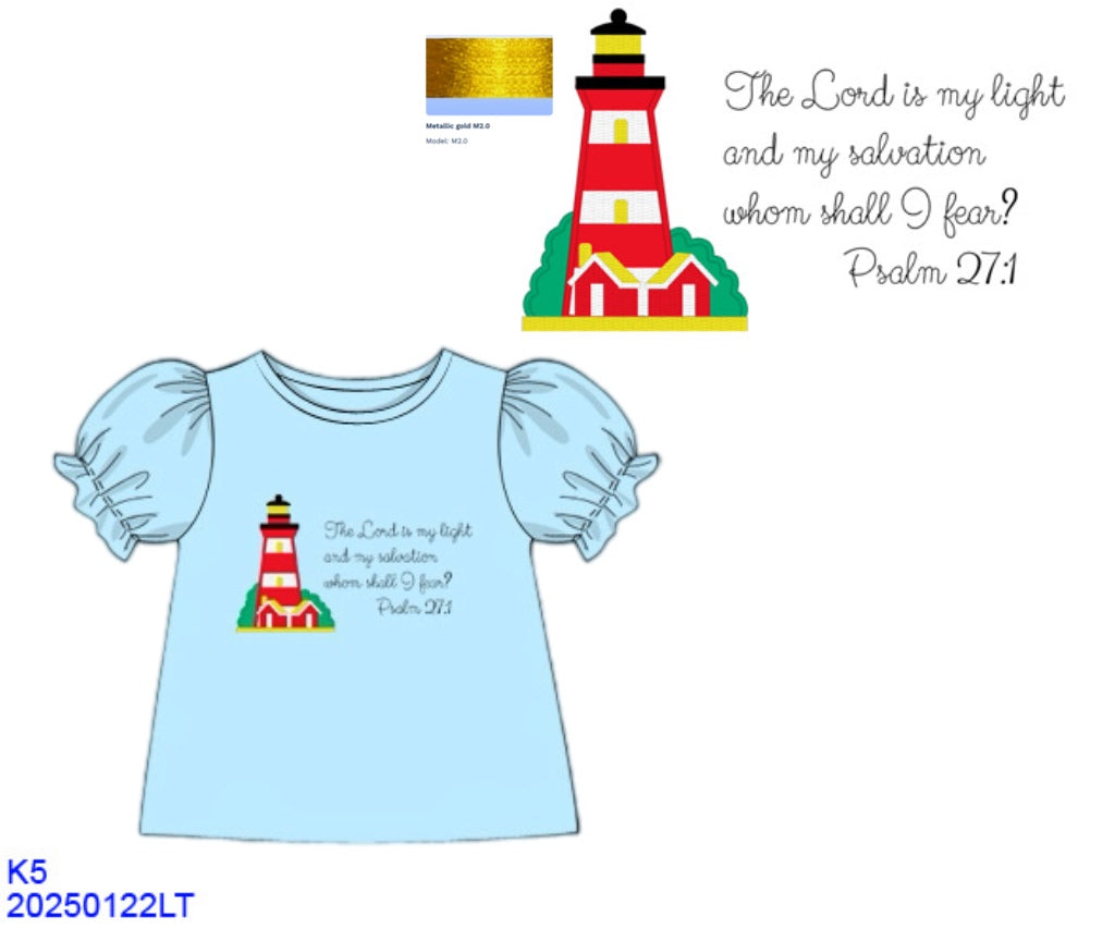 Pre Order 146: Church- Girls My Light & Salvation Embroidered Knit Shirt