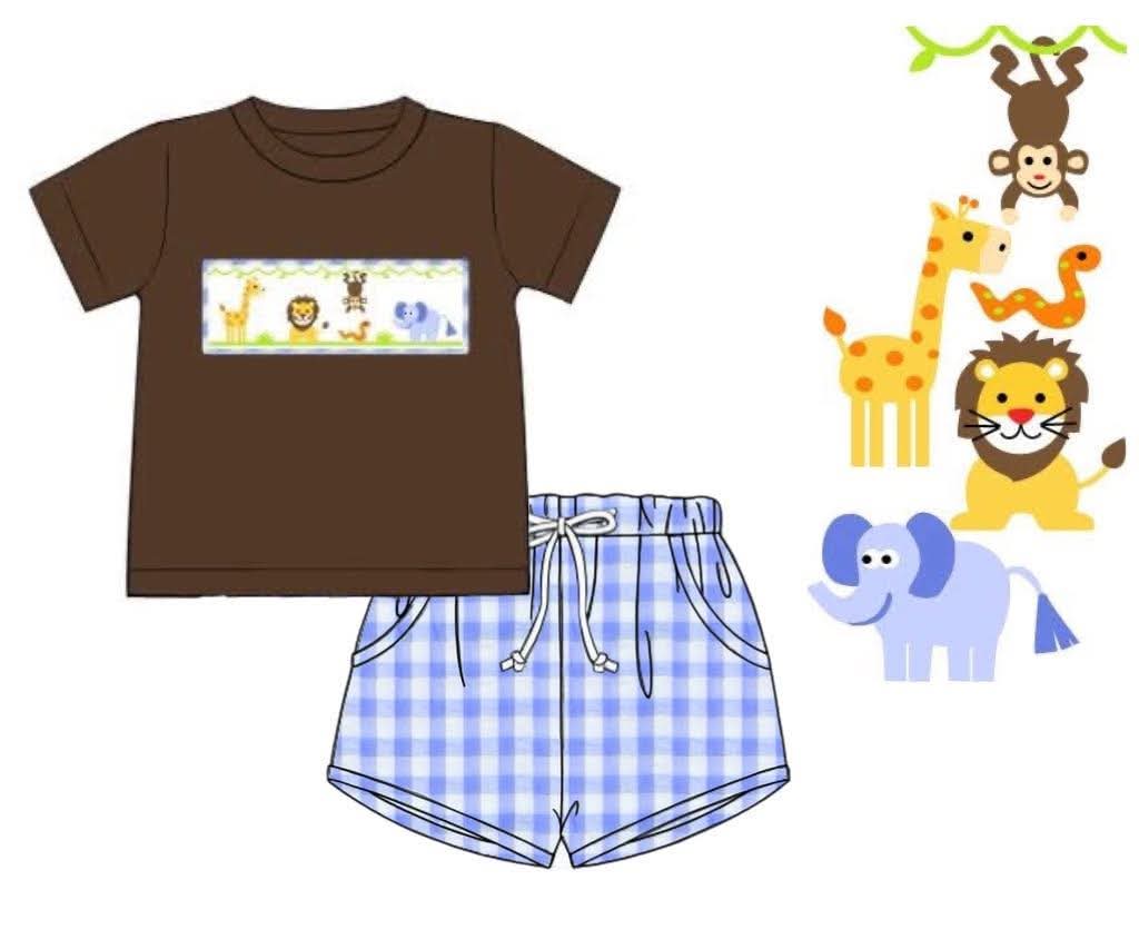 Throwback Pre Order: Zoo Crew- Boys Woven Shortie Set