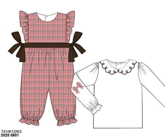 RTS: Pasha Plaids- Girls 2pc Woven Romper