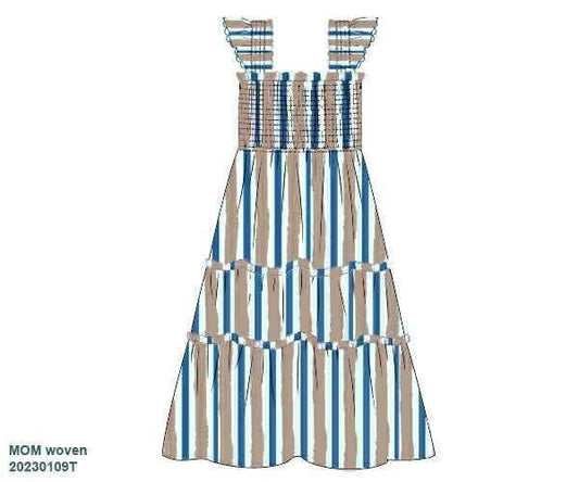 Pre Order 136: Driftwood- Mom/Mini Woven Midi Dress