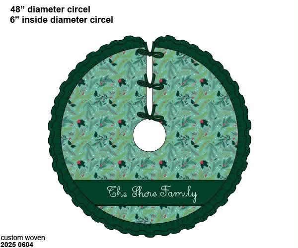 *CHRISTMAS RTS: Mistletoe-  Chainstitch Merry Christmas Tree Skirt