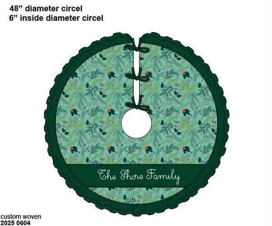 *CHRISTMAS RTS: Mistletoe-  Chainstitch Merry Christmas Tree Skirt