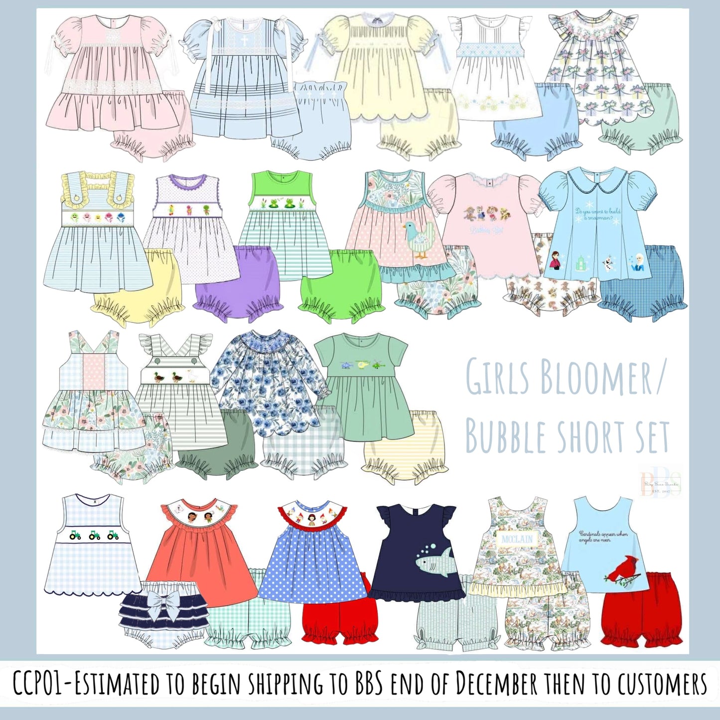 Customer Choice Pre Order 1: Girls Knit Tractor Bloomer Set