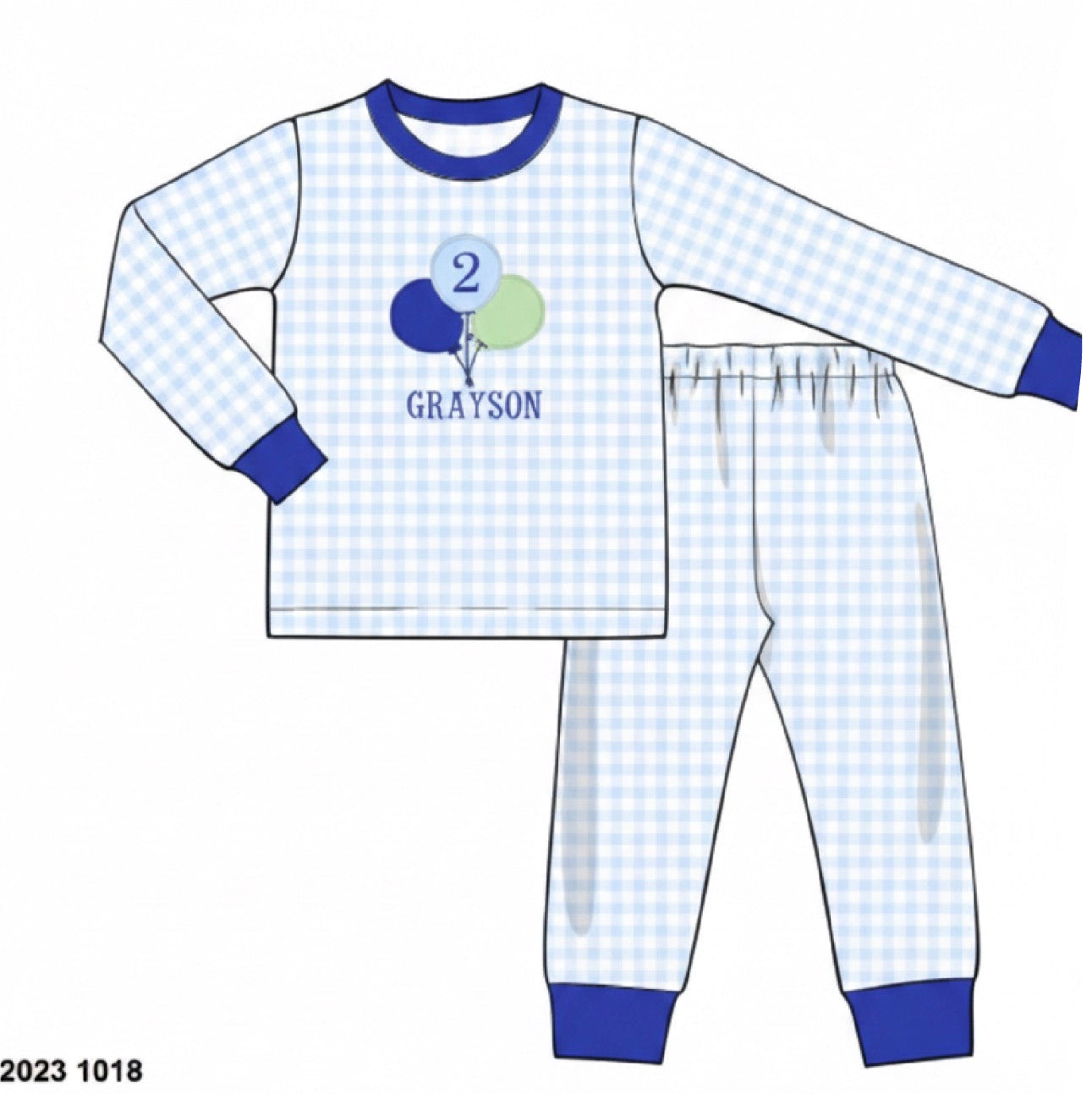 RTS: Boys Knit Birthday 2pc Lounge Set "2, GRAYSON"