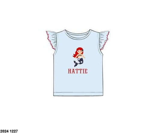 Pre Order 137: RWB Shirt Only- Girls Mermaid Shirt