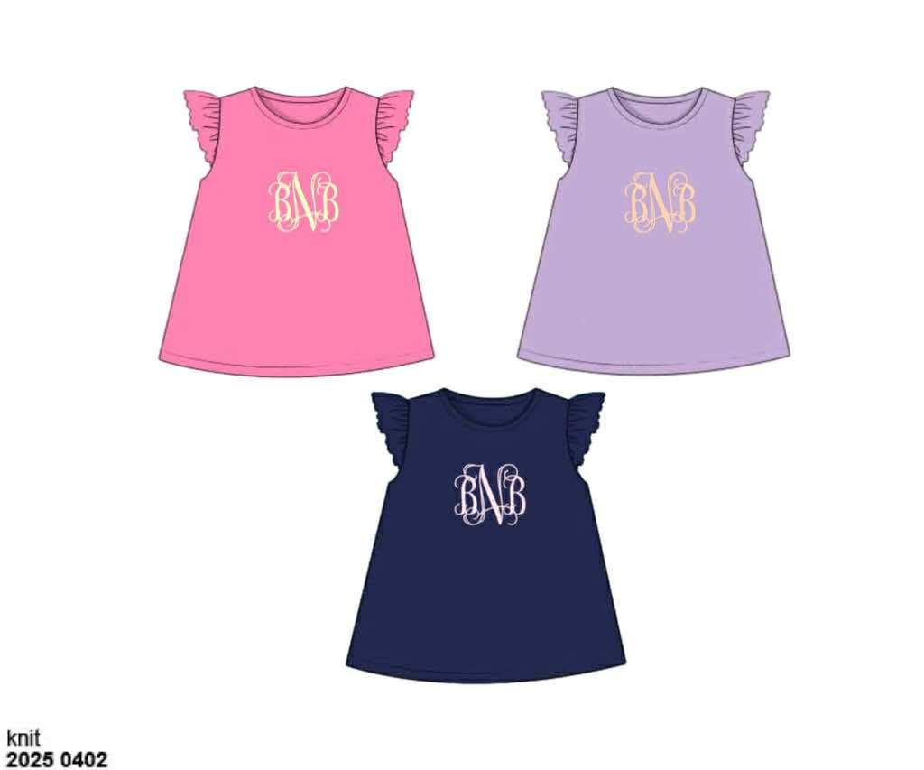 Pre Order 136: 3pc Shirt Pack- Girls Dark Pink, Lavender, and Navy