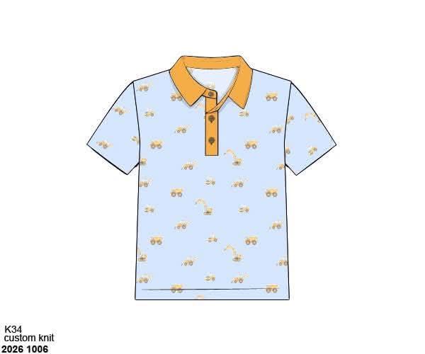 Pre Order 152: Boys Only- Construction Knit Polo