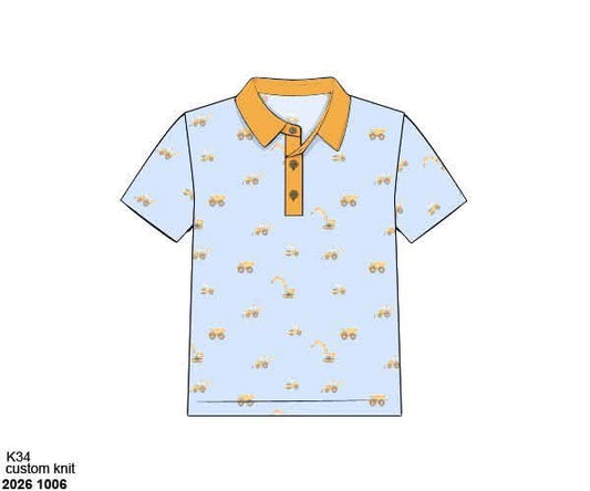 Pre Order 152: Boys Only- Construction Knit Polo