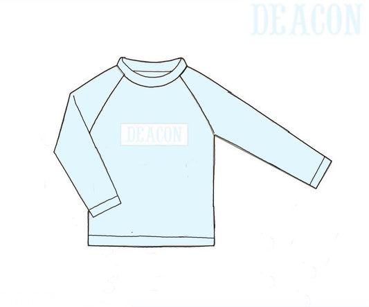 Pre Order 138: Pastel Stripe- Boys Rash Guard Name Smock Swim Shirt