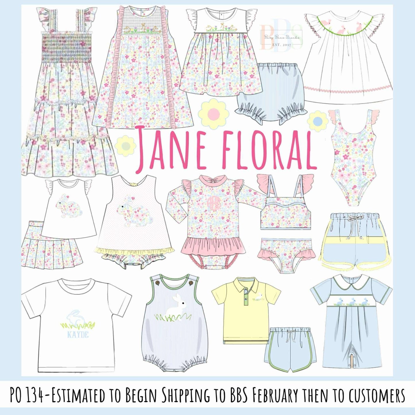 RTS: Jane Floral- Girls Knit Skort Set