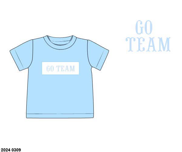 Pre Order 146: Name Smocks- Boys Light Blue Knit Shirt