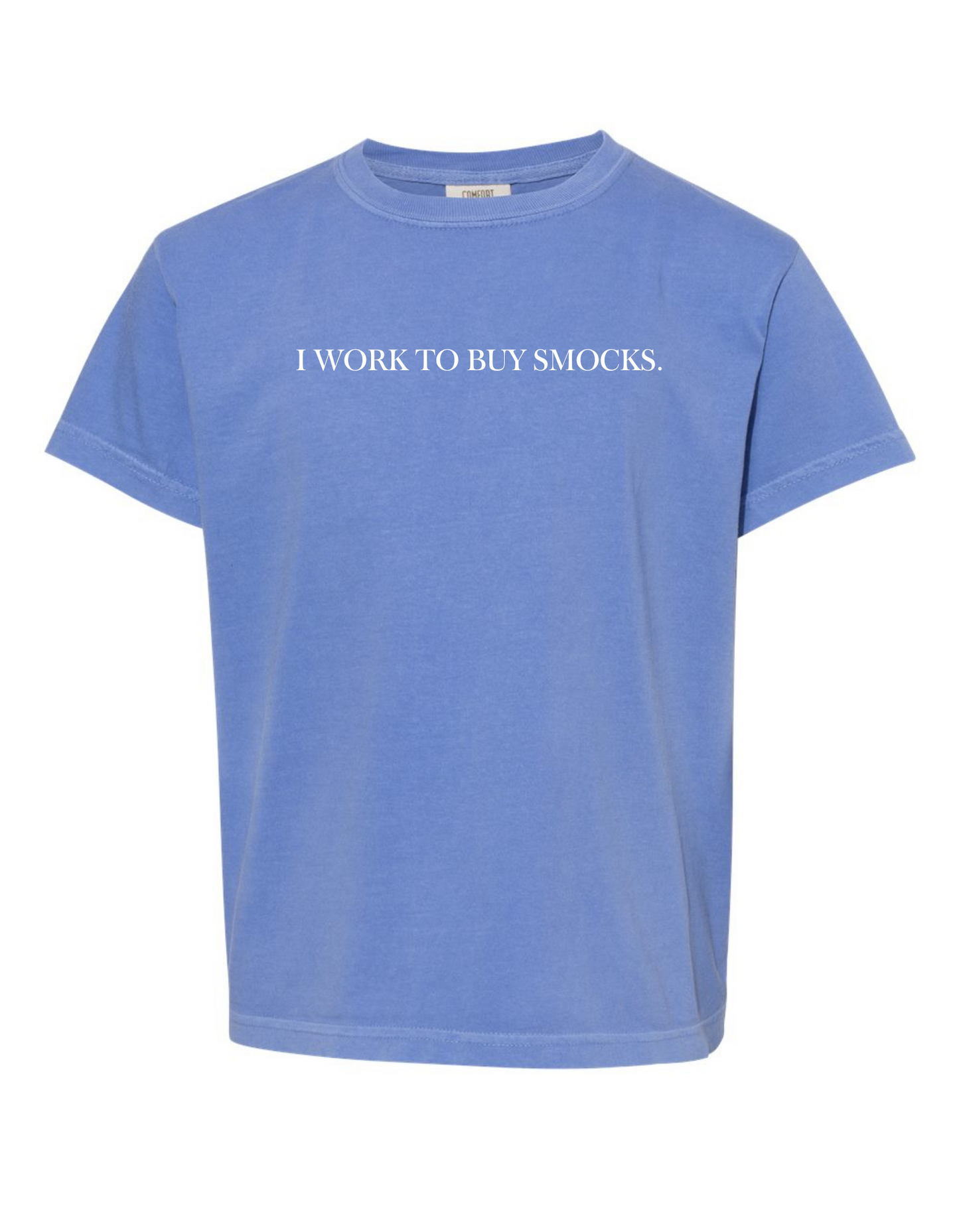 RTS: Exclusive BBS Graphic Tee- I Work to Buy Smocks