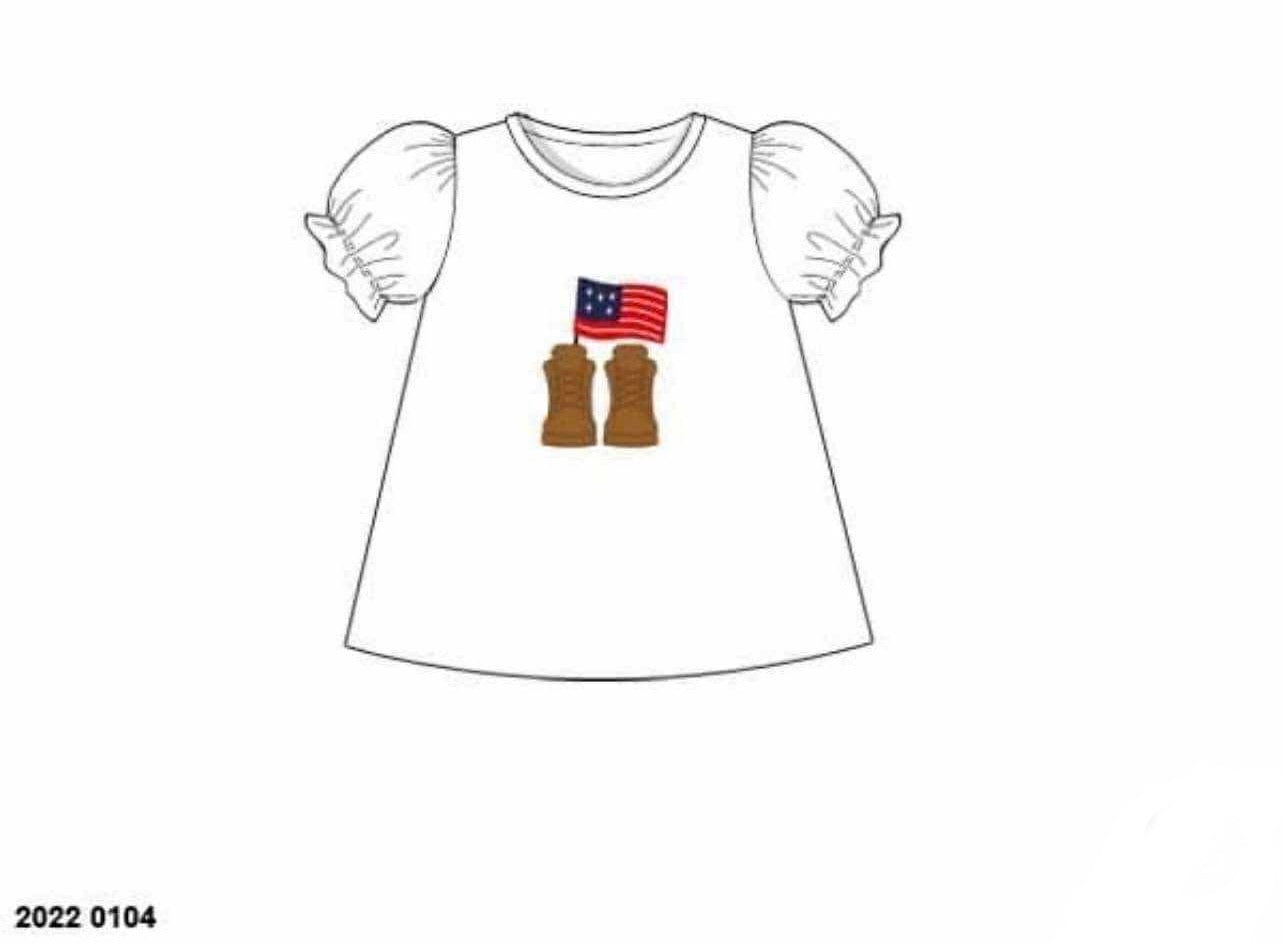 Customer Choice Pre Order 1: Girls Boot & Flag Appliqué Shirt