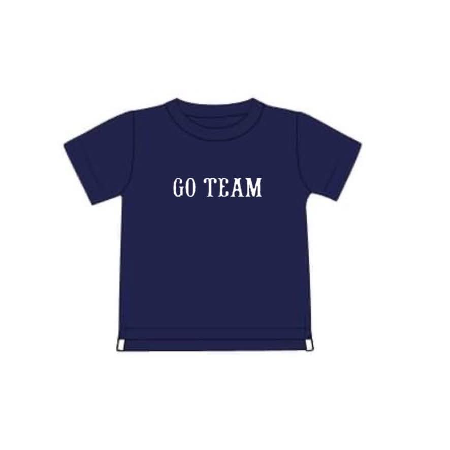 Pre Order 146: Basic Tees- Boys Navy French Knot Knit Shirt