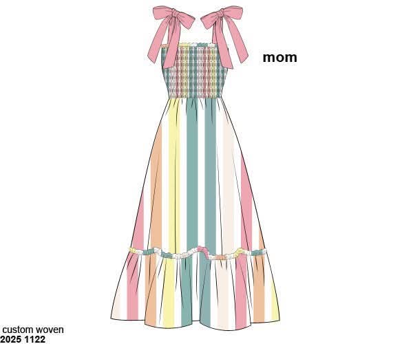 Pre Order 138: Jubilee Stripe- Mom/Mini Woven Maxi Dress