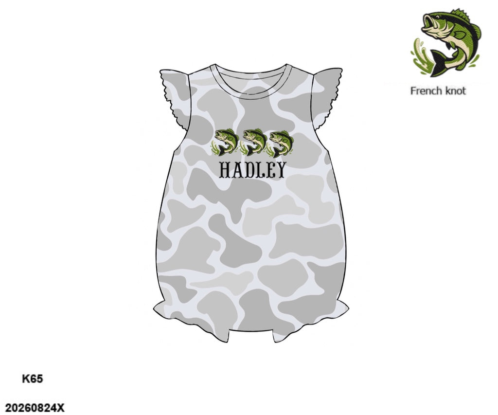Camo Craze Flash Presale: Girls Flutter Sleeve Bubbles- Gray