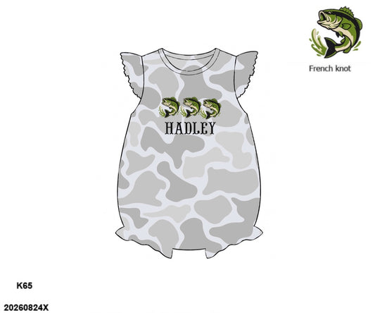 Camo Craze Flash Presale: Girls Flutter Sleeve Bubbles- Gray