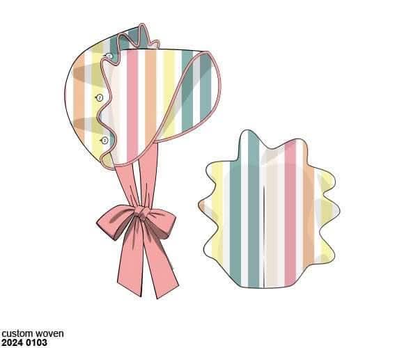Pre Order 138: Jubilee Stripe- Girls Woven Bonnet