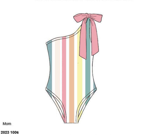 RTS: Jubilee Stripes- Mom/Mini 1pc Rash Guard Swim
