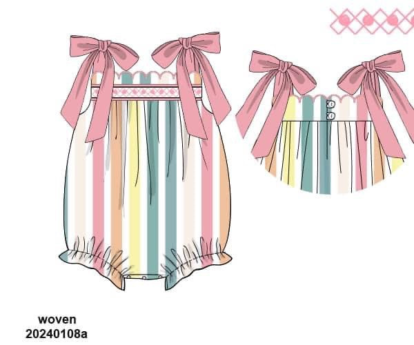RTS: Jubilee Stripes- Girls Woven Bubble