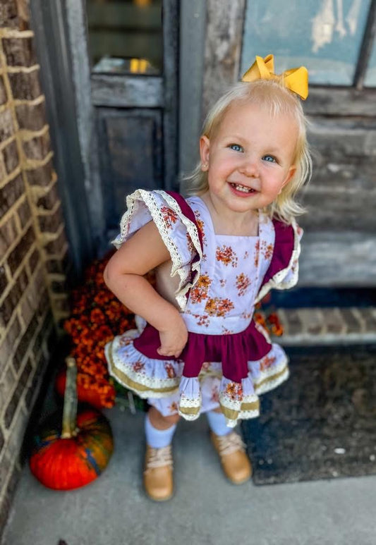 RTS: Rustic Blooms- Girls Woven Bloomer Set