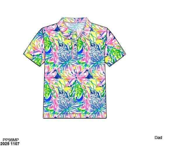 Pre Order 136: Tides & Turtles- Dad/Mini Knit Polo