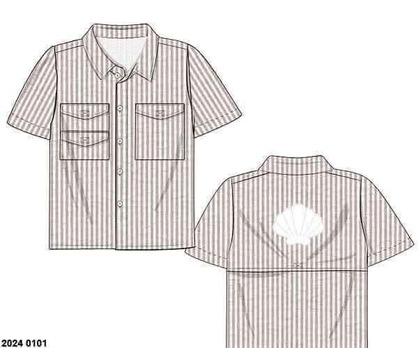 Pre Order 136: Seashells- Woven Fishing Style Shirt