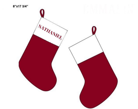 RTS: Red Velvet-Boys French Knot Stocking "NATHANIEL"