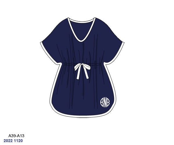 Pre Order 152: Classic Navy Swim- Mom/Mini Knit Swim Cover Up