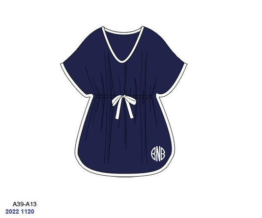 Pre Order 152: Classic Navy Swim- Mom/Mini Knit Swim Cover Up