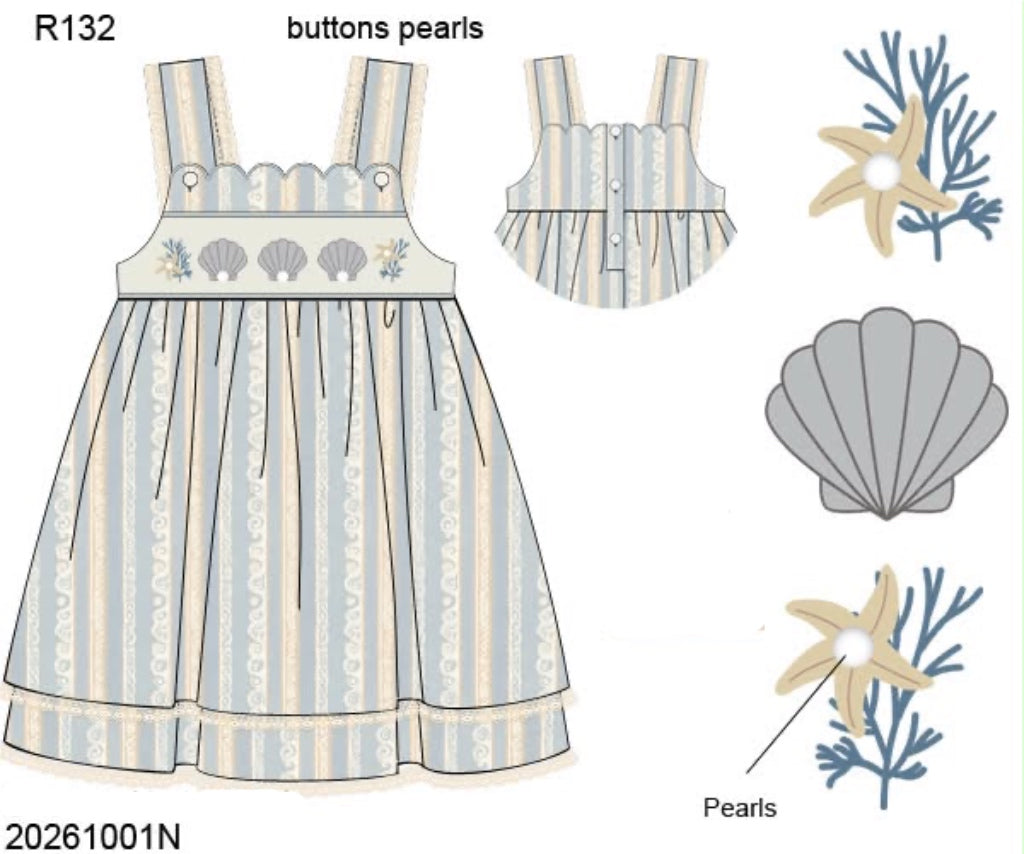 Pre Order 151: McKinney's Shells- Girls Smocked Woven Dress