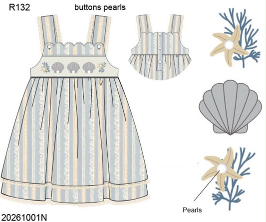Pre Order 151: McKinney's Shells- Girls Smocked Woven Dress