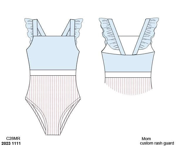 Pre Order 151: Dana’s Dollars- Mom/Mini 1pc Rashguard Swim