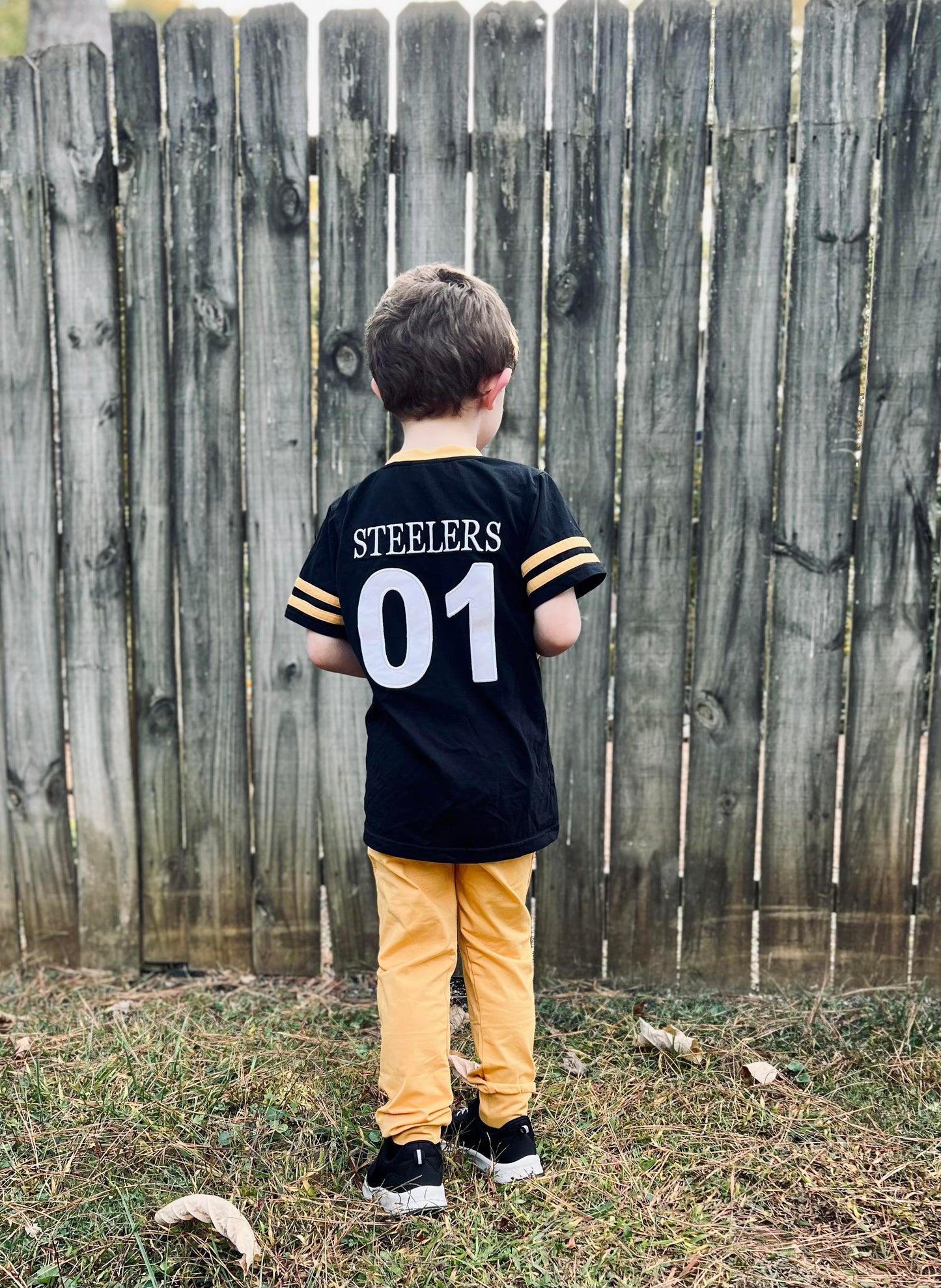 RTS: Team Spirit- Black/ Gold Boys Football Jersey