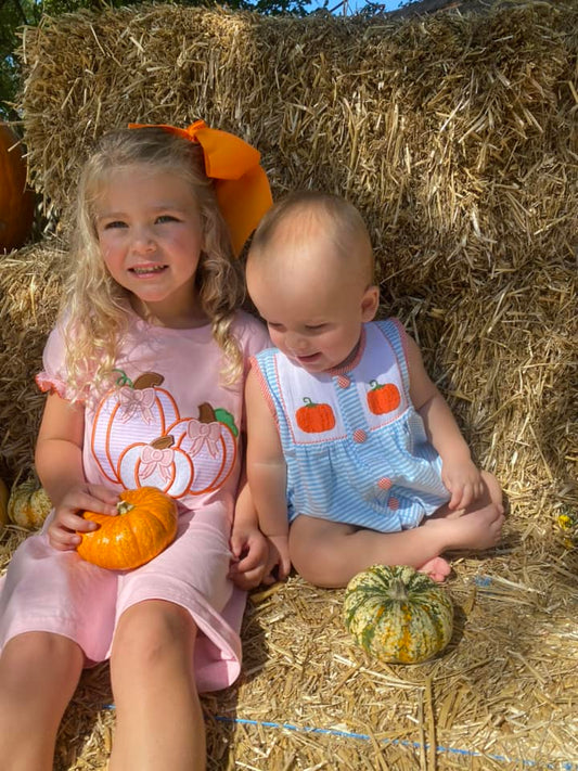 RTS: Simple Pumpkins- Girls Knit Dress