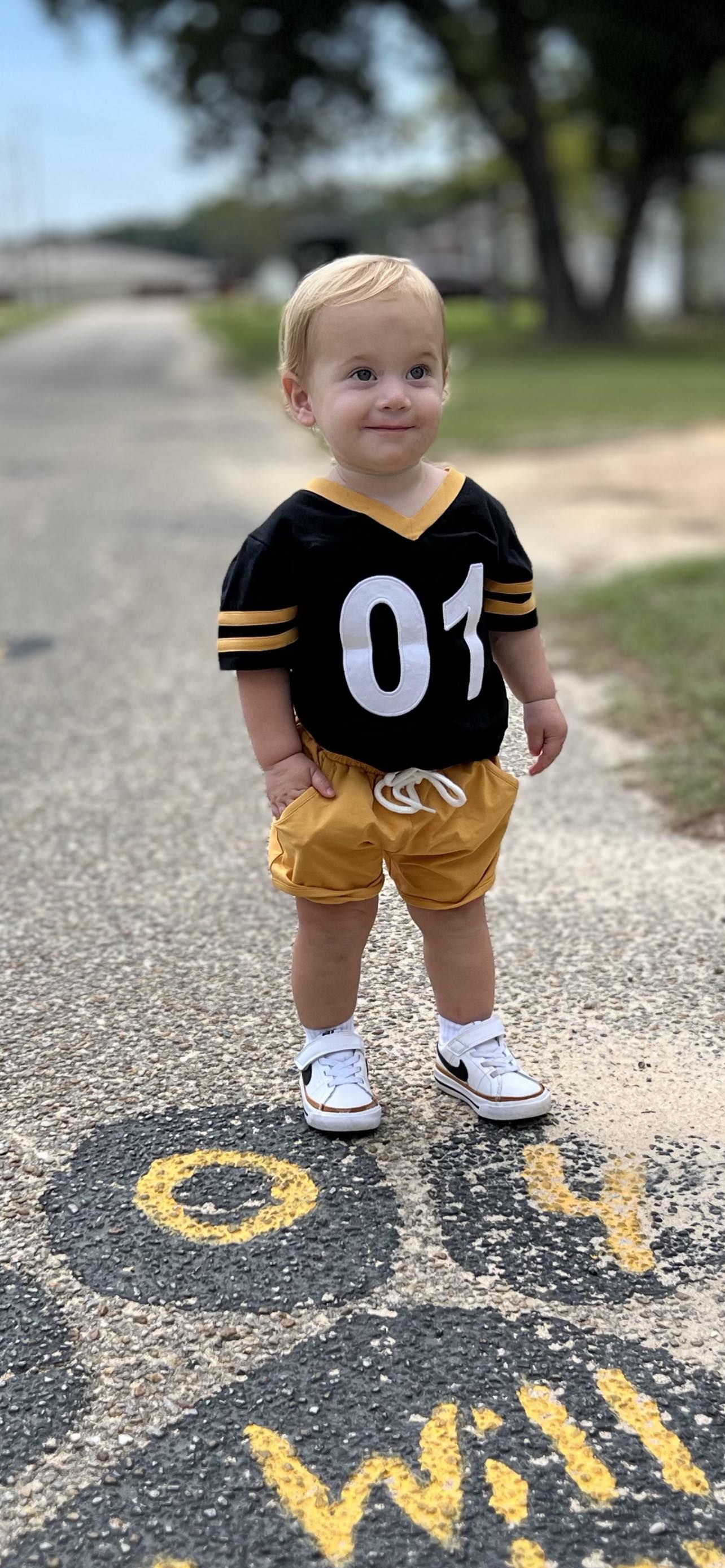 RTS: Team Spirit- Black/ Gold Boys Football Jersey