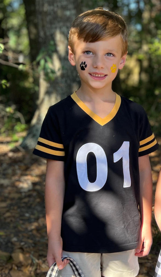RTS: Team Spirit- Black/ Gold Boys Football Jersey