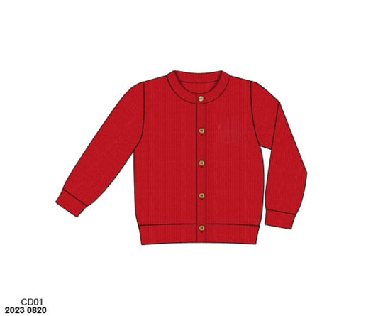 RTS: Winter Cardigans- Red Button Up