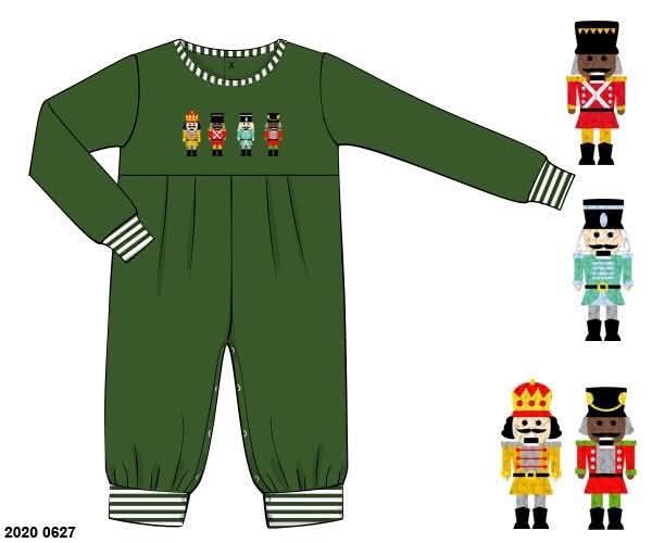 RTS: Noble Nutcrackers- Boys French Knot Romper
