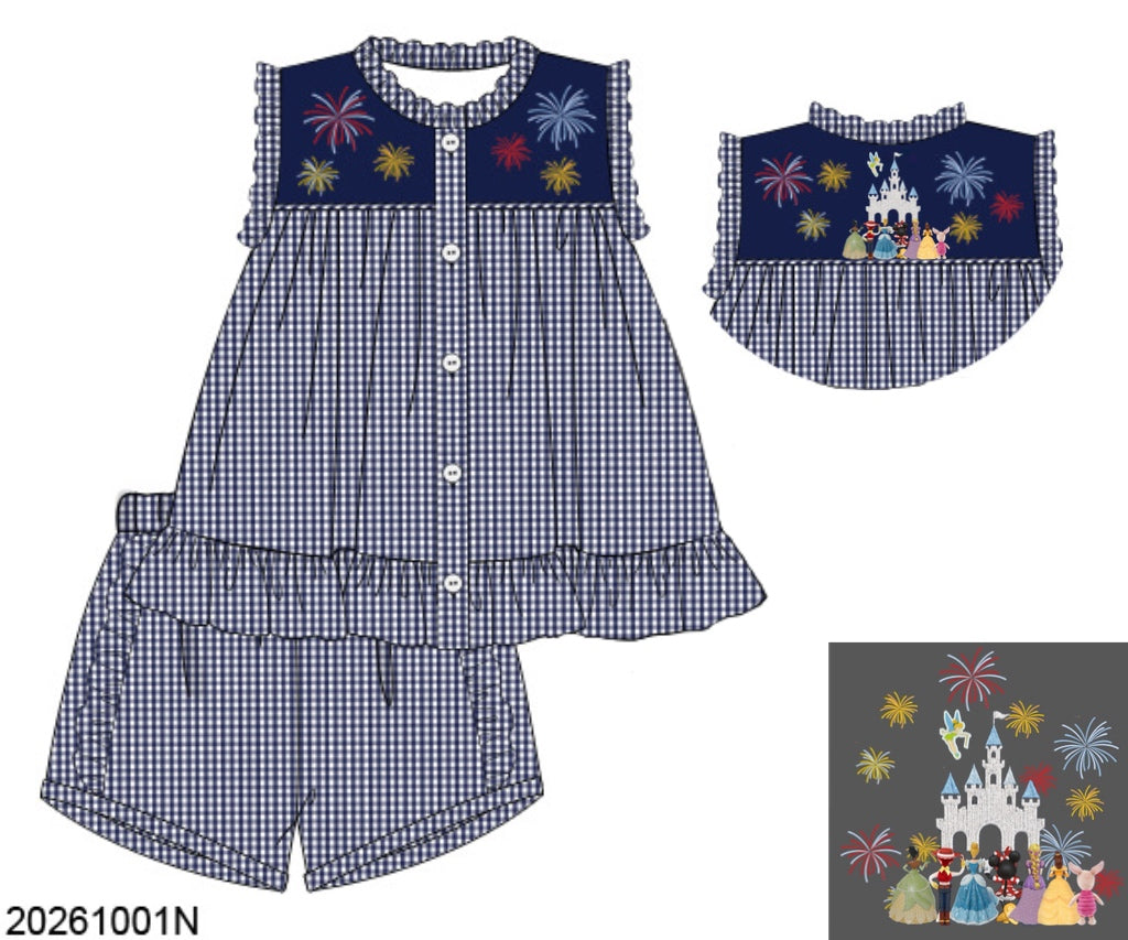 Pre Order 151: Magical Nights- Girls Smocked Woven Shortie Set