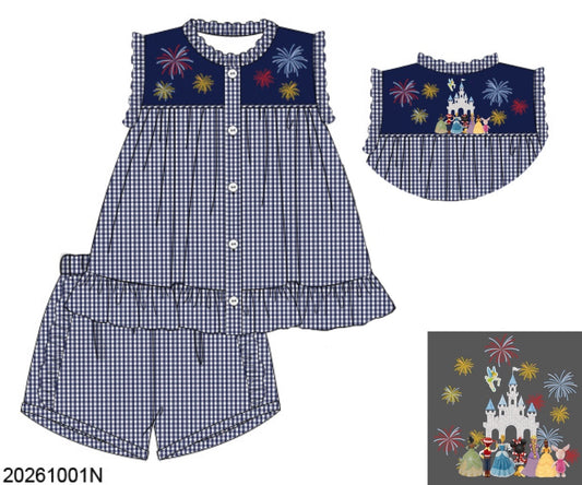 Pre Order 151: Magical Nights- Girls Smocked Woven Shortie Set