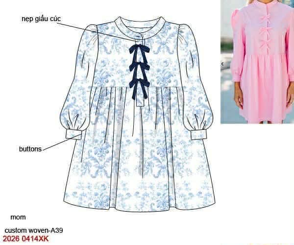 Pre Order 145: Tillie Toile- Mom Woven Short Dress