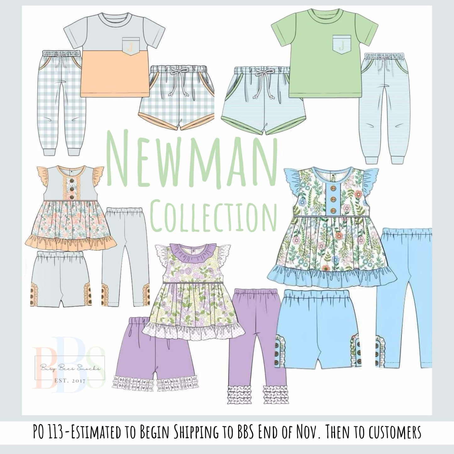 RTS: Newman Collection- Girls Purple Floral Knit 3pc Set