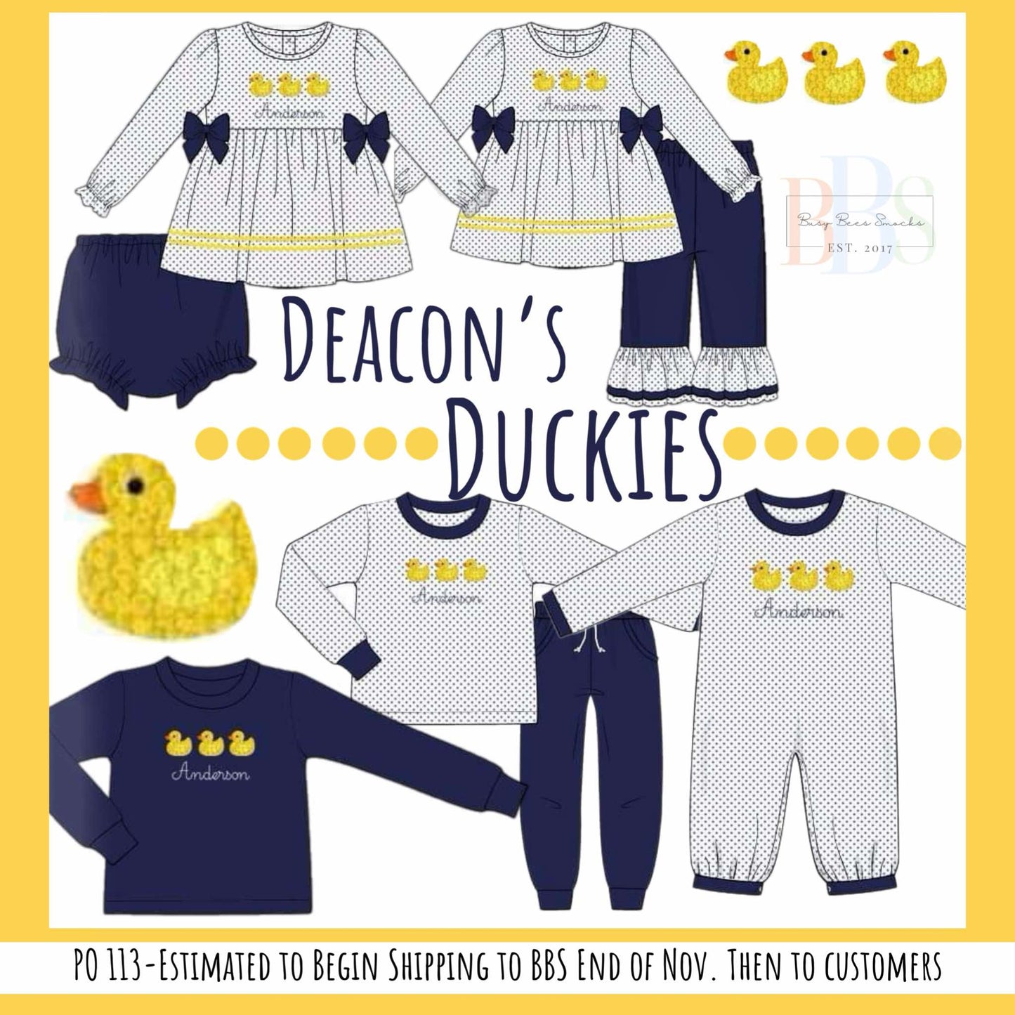 RTS: Deacon's Duckies-  Boys Knit Jogger Set